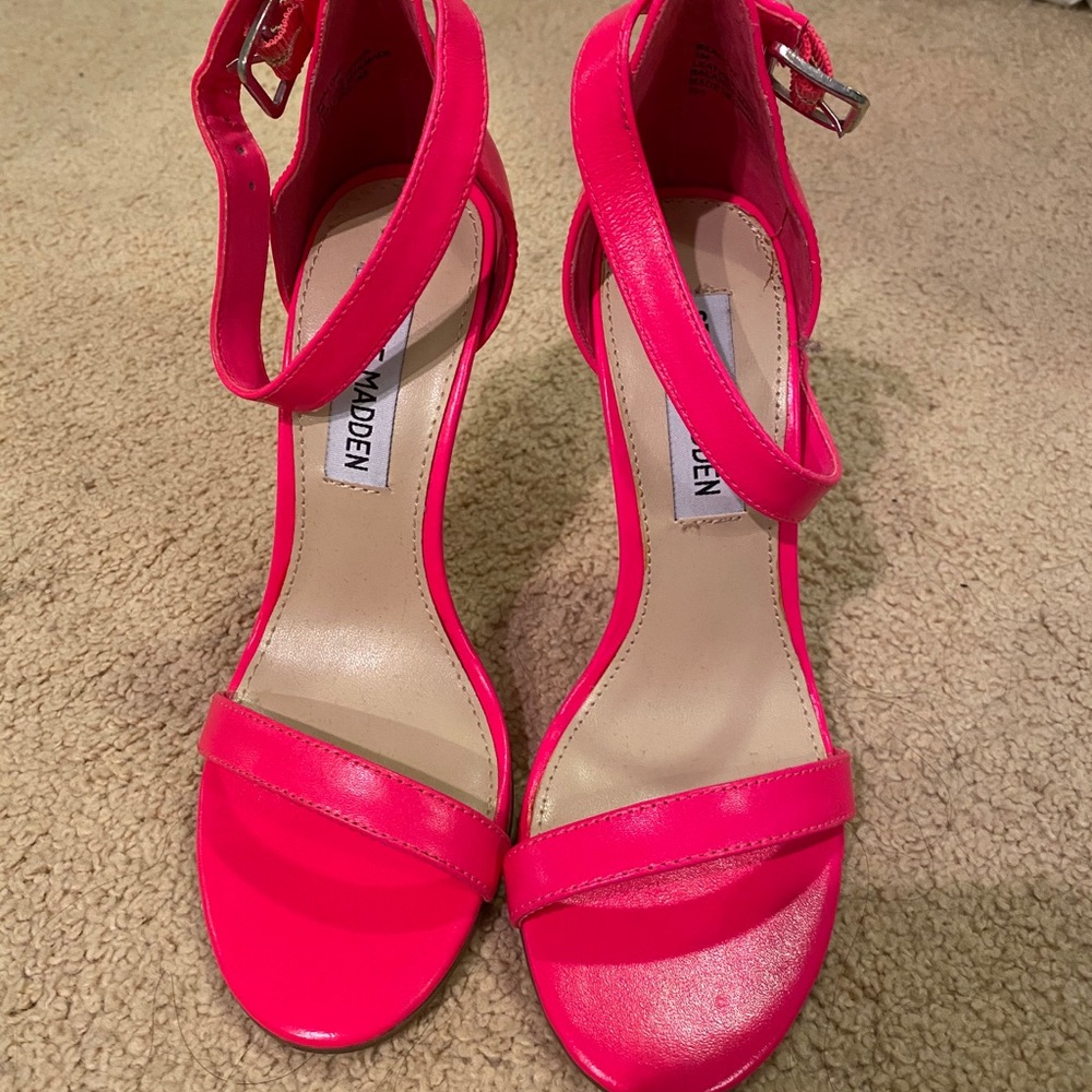 Hot pink strappy sandals